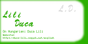 lili duca business card